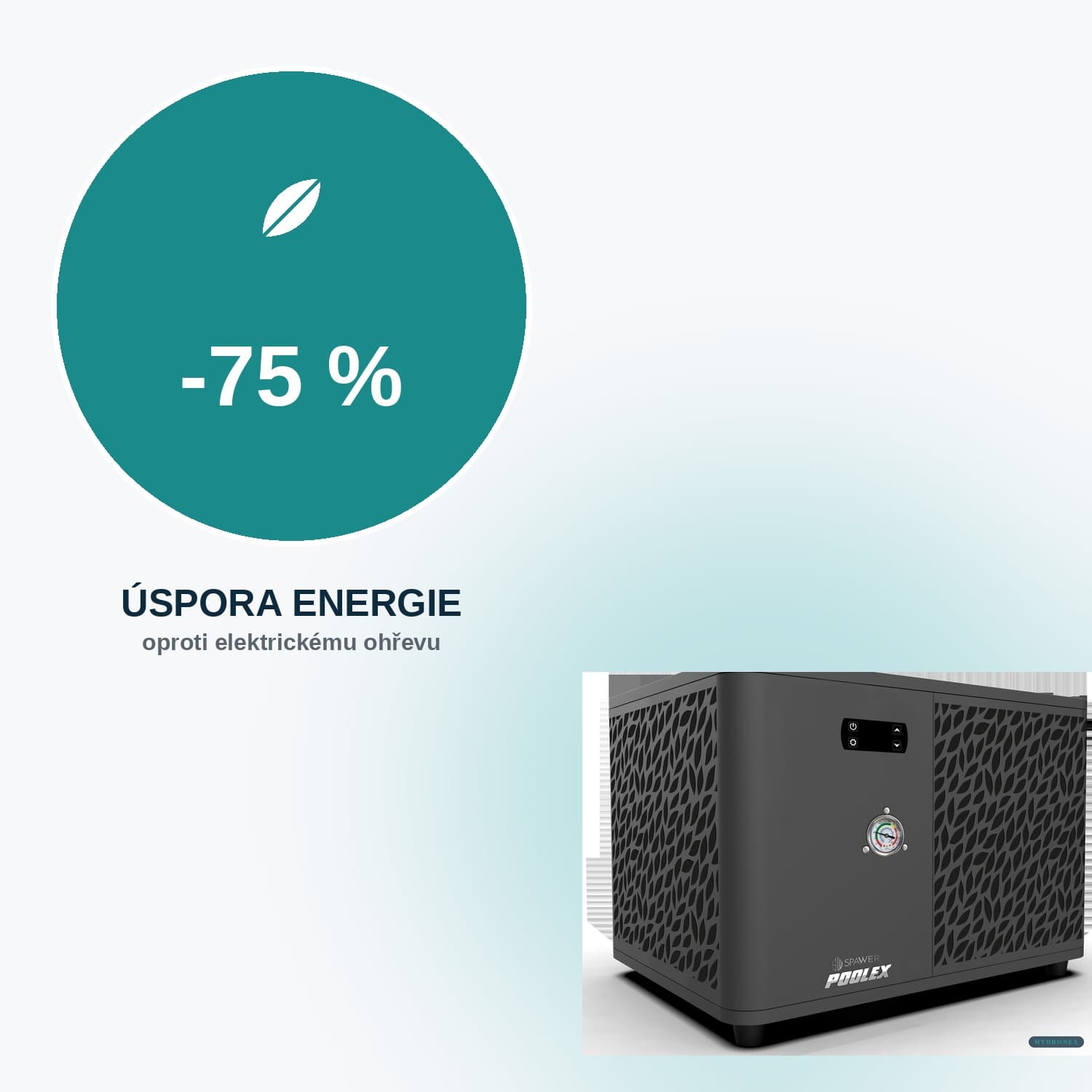 Až 75 % úspora energie oproti elektrickému ohřevu